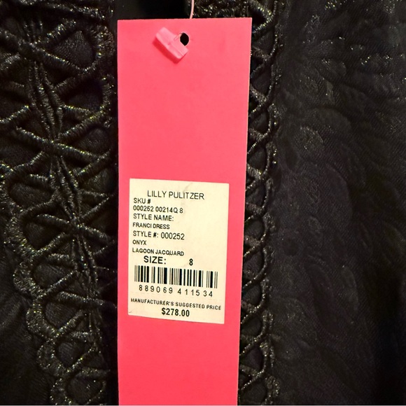 NWT Lilly Pulitzer Franci Dress in Onyx Lagoon Jacquard Size 8 - Picture 11 of 12